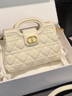✨Dior Jolie Top Handle Mini Bag White Cannage Lambskin✨